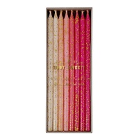 Pink Tall Birthday Candles By Meri Meri